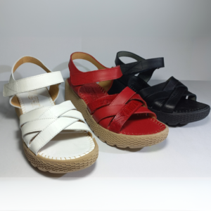 Sandalia de cuero doble tira cruzada Maya